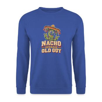 Nacho Average Old Guy - Unisex Pullover - Royalblau - Vorne - Alina (178cm) & Michal (187cm)