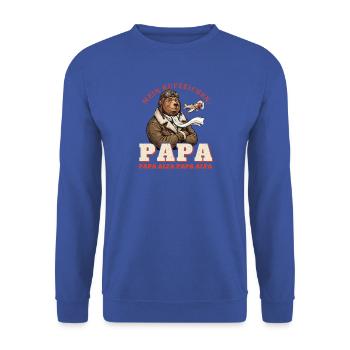Piloten Geschenk lustig - Rufzeichen Papa - Unisex Pullover - Royalblau - Vorne - Alina (178cm) & Michal (187cm)