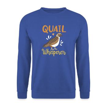 Wachtel Flüsterer - Unisex Pullover - Royalblau - Vorne - Alina (178cm) & Michal (187cm)
