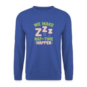 Anesthesiologist Nap-Time Happen Anesthesia - Unisex Pullover - Royalblau - Vorne - Alina (178cm) & Michal (187cm)