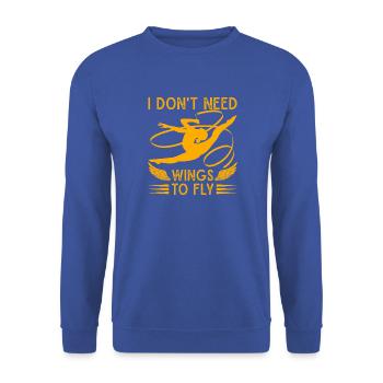 I Don´t Need Wings To Fly Circus Performer Gift - Unisex Pullover - Royalblau - Vorne - Alina (178cm) & Michal (187cm)