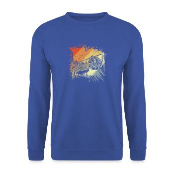 Volleyball Vintage Look - Unisex Pullover - Royalblau - Vorne - Alina (178cm) & Michal (187cm)