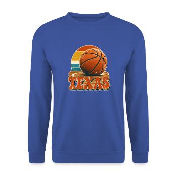 Texas Basketball Retro Emblem - Unisex Pullover - Royalblau - Vorne - Alina (178cm) & Michal (187cm)