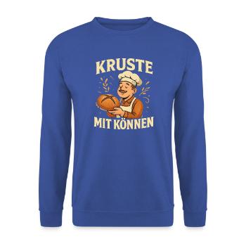 Geschenk für Hobbybäcker nach dem ersten Sauerteig - Unisex Pullover - Royalblau - Vorne - Alina (178cm) & Michal (187cm)