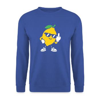 Zitronenrebell mit Sonnenbrille - Unisex Pullover - Royalblau - Vorne - Alina (178cm) & Michal (187cm)