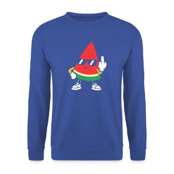 Watermelon Rebel mit Sonnenbrille - Unisex Pullover - Royalblau - Vorne - Alina (178cm) & Michal (187cm)