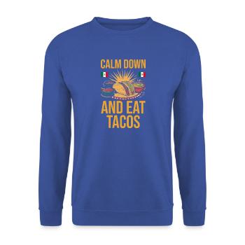 Mexican Mexico Tacos - Unisex Pullover - Royalblau - Vorne - Alina (178cm) & Michal (187cm)