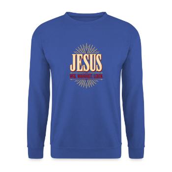 Jesus Weg Wahrheit Leben Grafik - Unisex Pullover - Royalblau - Vorne - Alina (178cm) & Michal (187cm)