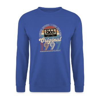 Original 1997 Jahrgang Vintage Geburtstag Retro - Unisex Pullover - Royalblau - Vorne - Alina (178cm) & Michal (187cm)