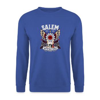 Gotische Salem Apothekerkunst - Unisex Pullover - Royalblau - Vorne - Alina (178cm) & Michal (187cm)