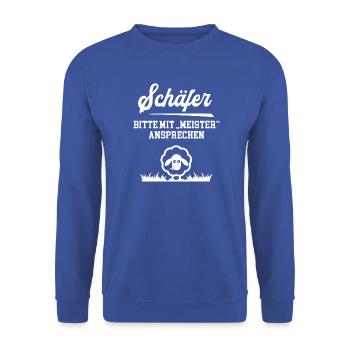 Schäfer Meister Schäfermeister Schaefer Tierwirt - Unisex Pullover - Royalblau - Vorne - Alina (178cm) & Michal (187cm)