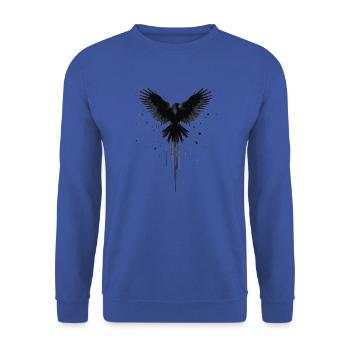 Crow - Unisex Pullover - Royalblau - Vorne - Alina (178cm) & Michal (187cm)