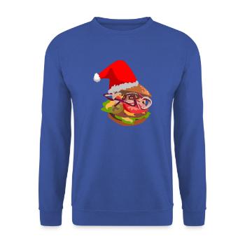 Christmas burger - Unisex Sweatshirt - royal blue - Front - Alina (178cm) & Michal (187cm)
