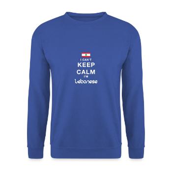 I CAN T KEEP CALM lebanese - Unisex Sweatshirt - royal blue - Front - Alina (178cm) & Michal (187cm)