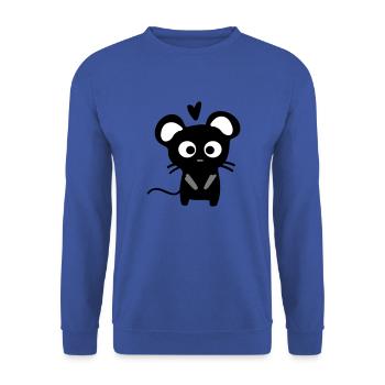 rat mignon - Sweat-shirt Unisexe - bleu royal - Devant - Alina (178cm) & Michal (187cm)