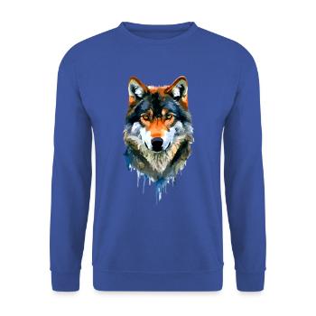 Der Wolf - Unisex Pullover - Royalblau - Vorne - Alina (178cm) & Michal (187cm)