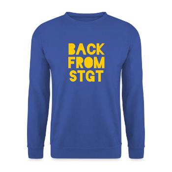 Back from Stuttgart - Unisex Pullover - Royalblau - Vorne - Alina (178cm) & Michal (187cm)