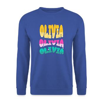 Olivia  - Unisex Pullover - Royalblau - Vorne - Alina (178cm) & Michal (187cm)