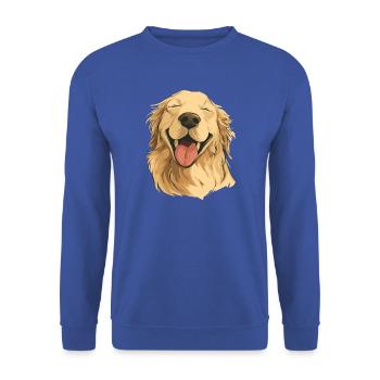 Lächelnder Golden Retriever - Unisex Pullover - Royalblau - Vorne - Alina (178cm) & Michal (187cm)