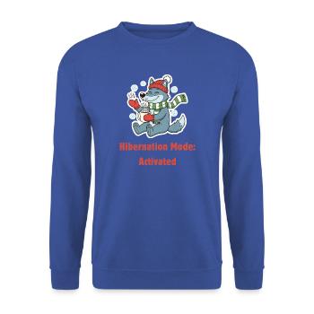 Hibernation Mode Wolf - Unisex Pullover - Royalblau - Vorne - Alina (178cm) & Michal (187cm)