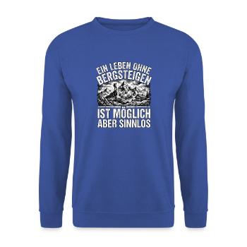 Bergsteiger Liebe - Unisex Pullover - Royalblau - Vorne - Alina (178cm) & Michal (187cm)