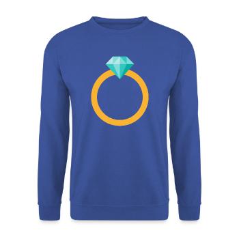 Diamantring - Unisex Pullover - Royalblau - Vorne - Alina (178cm) & Michal (187cm)