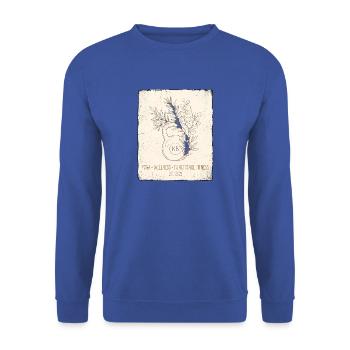 Kettlebell Botanical - Unisex Pullover - Royalblau - Vorne - Alina (178cm) & Michal (187cm)
