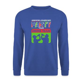 Junggesellenabschied Drink Team Saufen Alkohol - Unisex Pullover - Royalblau - Vorne - Alina (178cm) & Michal (187cm)