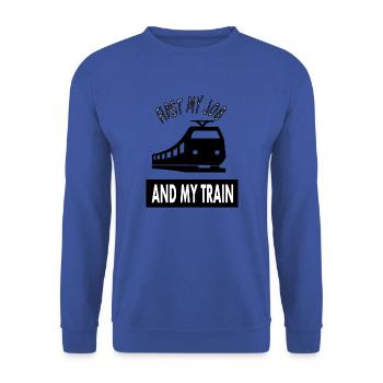 Conducteur de train conduite de train conducteur de train disant conducteur de train - Sweat-shirt Unisexe - bleu royal - Devant - Alina (178cm) & Michal (187cm)
