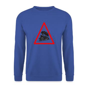 Attention locomotive locomotive de locomotive cadeau de locomotive - Sweat-shirt Unisexe - bleu royal - Devant - Alina (178cm) & Michal (187cm)
