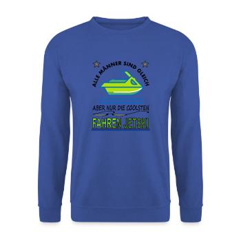 Jetski fahren Jetskifahrer Wassersport Geschenk - Unisex Pullover - Royalblau - Vorne - Alina (178cm) & Michal (187cm)