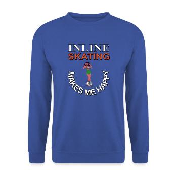 Le patin à roues alignées me rend heureux Les patins à roues alignées - Sweat-shirt Unisexe - bleu royal - Devant - Alina (178cm) & Michal (187cm)