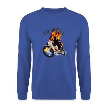 Motorcycling ride to hell Motorcycle helmet poison - Unisex Sweatshirt - royal blue - Front - Alina (178cm) & Michal (187cm)