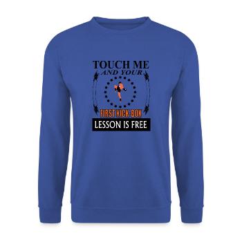 kick box kickboxer kickboxing boxe match cadeau - Sweat-shirt Unisexe - bleu royal - Devant - Alina (178cm) & Michal (187cm)
