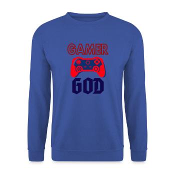 Gamer Gott Game spielen Joystick PC-Spielen gift - Unisex Pullover - Royalblau - Vorne - Alina (178cm) & Michal (187cm)