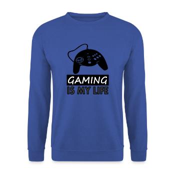 Gamer Game spielen Joystick PC-Spielen Geschenk - Unisex Pullover - Royalblau - Vorne - Alina (178cm) & Michal (187cm)