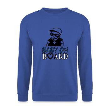 Bébé à bord Baby bump Baby-sitter Cadeau enfant - Sweat-shirt Unisexe - bleu royal - Devant - Alina (178cm) & Michal (187cm)