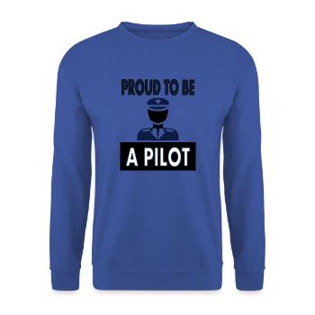 Ich bin Pilot Fluzeug fliegen Flug Geschenk - Unisex Pullover - Royalblau - Vorne - Alina (178cm) & Michal (187cm)