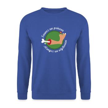 Végétarien - Sweat-shirt Unisexe - bleu royal - Devant - Alina (178cm) & Michal (187cm)