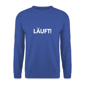 Läuft! - Unisex Pullover - Royalblau - Vorne - Alina (178cm) & Michal (187cm)