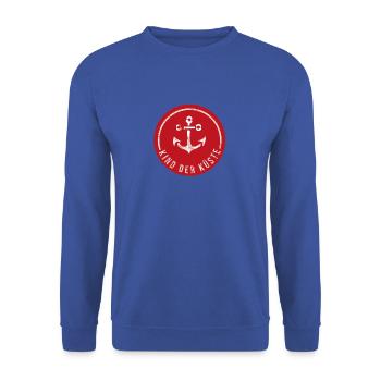 Kind der Küste | Meer | Ostsee | Nordsee | Anker - Unisex Pullover - Royalblau - Vorne - Alina (178cm) & Michal (187cm)