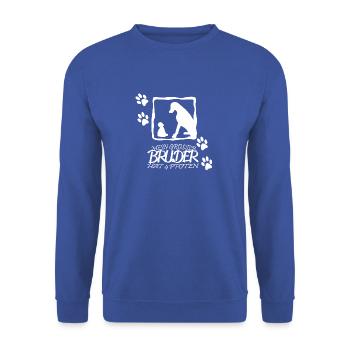 Mon grand frère a quatre pattes - Sweat-shirt Unisexe - bleu royal - Devant - Alina (178cm) & Michal (187cm)
