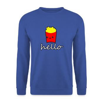 doodle frieze hello cute anime style - Unisex Sweatshirt - royal blue - Front - Alina (178cm) & Michal (187cm)