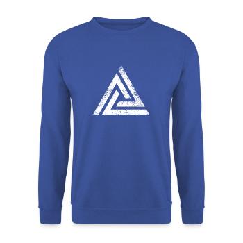 TRIANGLES TRIANGLE GRUNGE - Unisex Sweatshirt - royal blue - Front - Alina (178cm) & Michal (187cm)