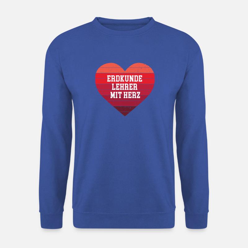 Erdkunde Lehrer mit Herz Geologe Geo Lehrkraft - Unisex Pullover - Royalblau