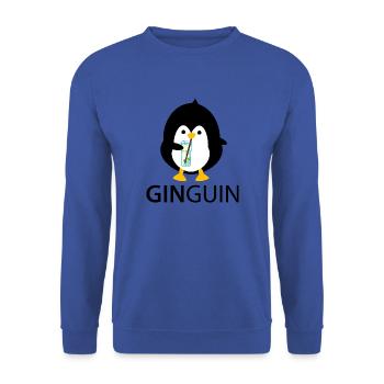 Penguin with gin - Unisex Sweatshirt - royal blue - Front - Alina (178cm) & Michal (187cm)