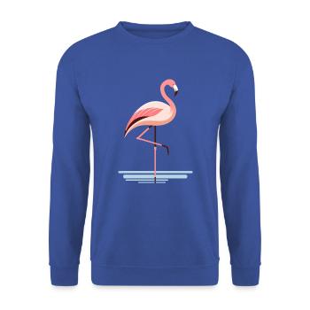 Flamingo im Wasser - Unisex Pullover - Royalblau - Vorne - Alina (178cm) & Michal (187cm)