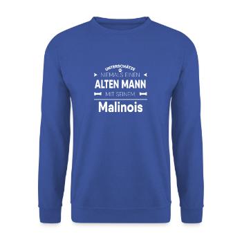 Malinois Geschenk - Unisex Pullover - Royalblau - Vorne - Alina (178cm) & Michal (187cm)