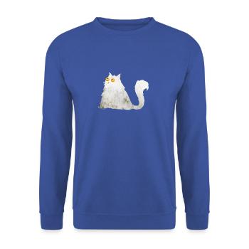 mollige Katze - Unisex Pullover - Royalblau - Vorne - Alina (178cm) & Michal (187cm)