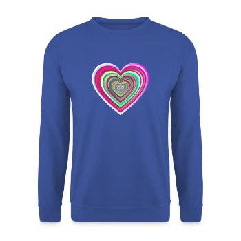 Coeur coloré avec effet 3D - Sweat-shirt Unisexe - bleu royal - Devant - Alina (178cm) & Michal (187cm)